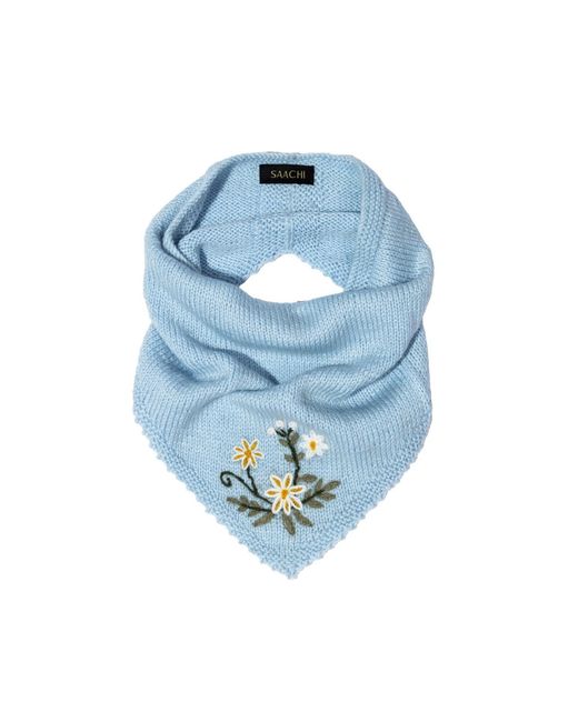 Saachi Blue Floral Embroidered Light Snood