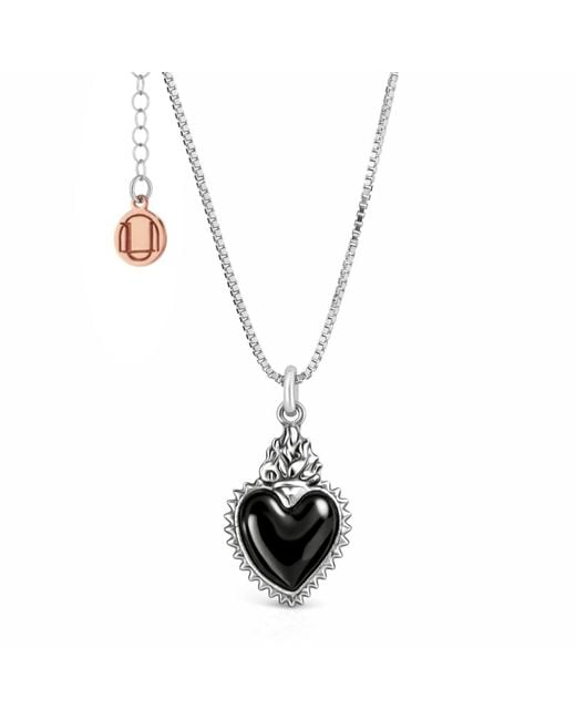 Unaloe Metallic Sterling Necklace With Heart Pendant – Elegant Symbolic Jewelry For