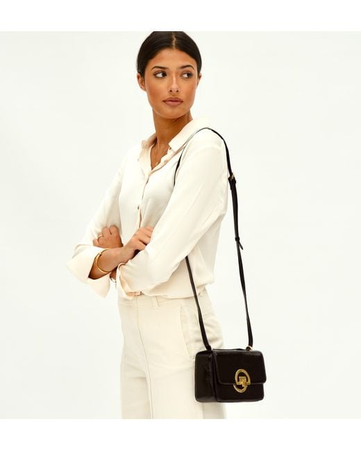 Apatchy London Black The Tilly Chocolate Crinkle Patent Leather Bag