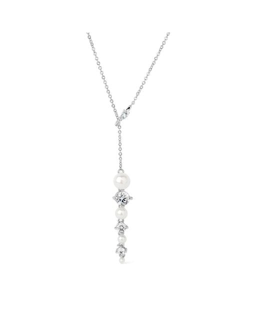 Freqnc Atelier Metallic Ouroboros Pearl Drop Necklace
