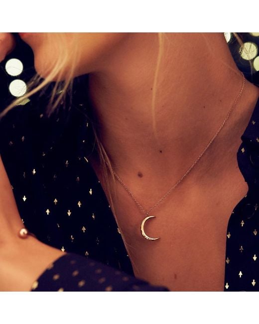 Posh Totty Designs Metallic Gold Plated Crescent Moon Necklace