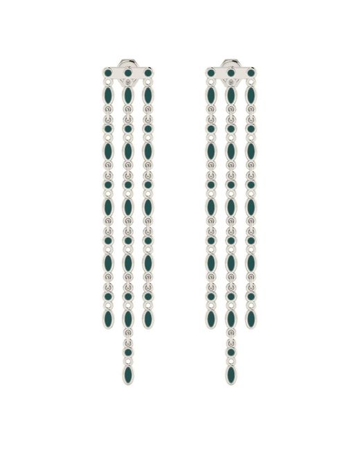 Linda Fiore White Amalei Earring With Dark Enamel