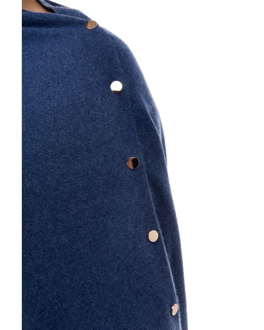 Franchetti Bond Blue Gisella Button Poncho