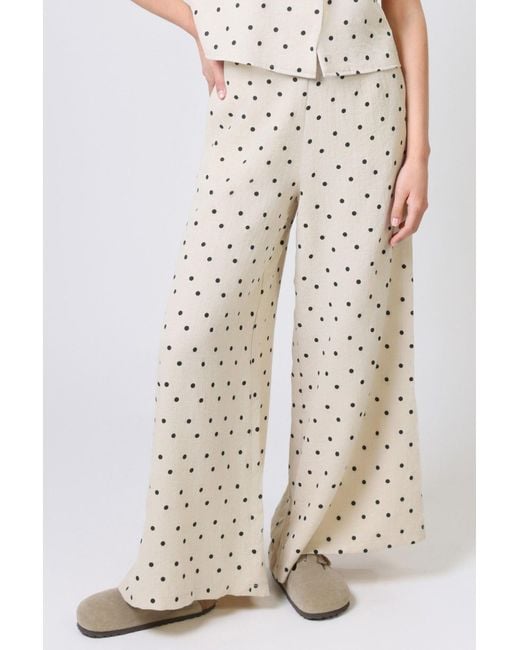 Traffic People Natural Neutrals Spanish Harlem Cream And Polka Dot Rene Trousers