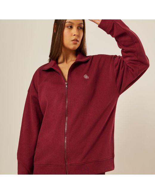 Be Athletica Red Varsity Athletica Full-Zip Sweatshirt
