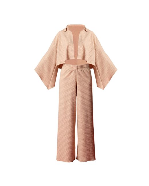 Nur Karaata Pink Neutrals Naomi Pant Shirt Set