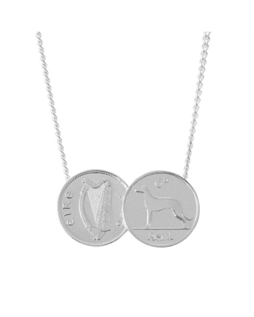 Katie Mullally Gray Double Irish 6D Coin Necklace