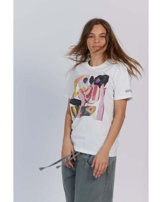 Boutique Kaotique White Mixed Feelings Organic Cotton T-Shirt