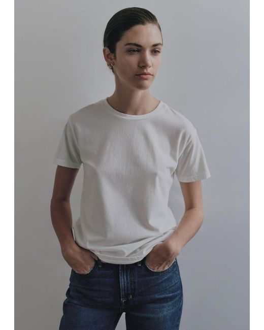 NOEND White Supima Cotton Crew Neck Tee