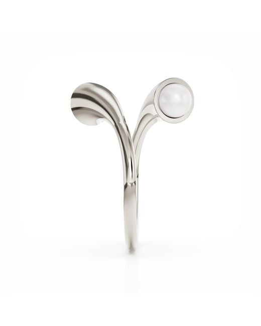 Linda Fiore Metallic Bella Solid Ring With Two Cultured Freshwater Pearls
