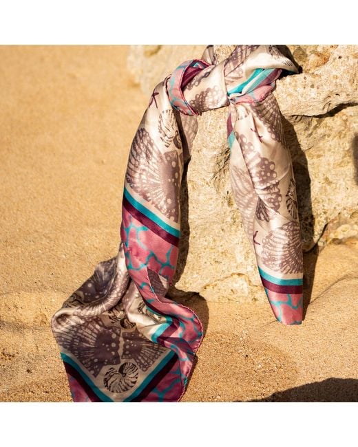 Lamberty Munich Multicolor Sea-Shells Classic Silk Scarf