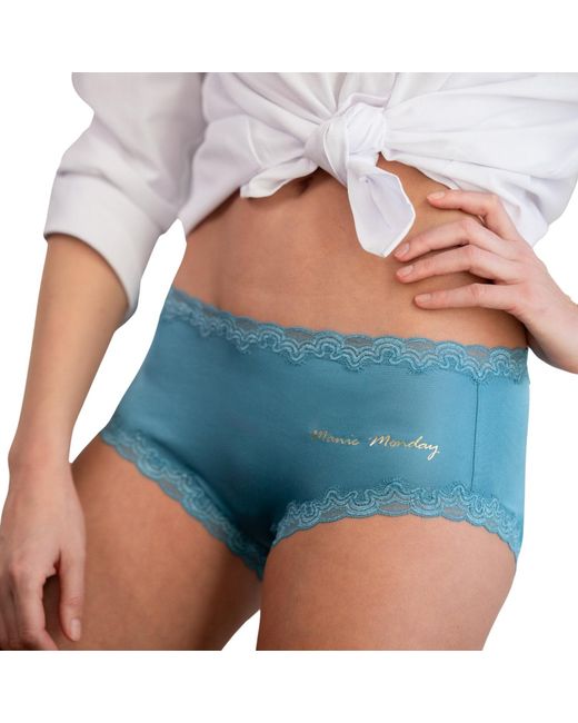Uwila Warrior Blue Soft Silk Days Of The Week Briefs Manic Monday- Storm