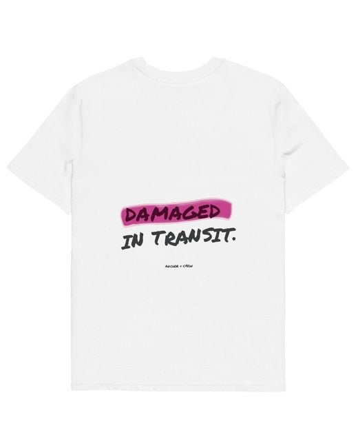 Anchor and Crew White Out For Delivery Annotations Organic Cotton T-Shirt