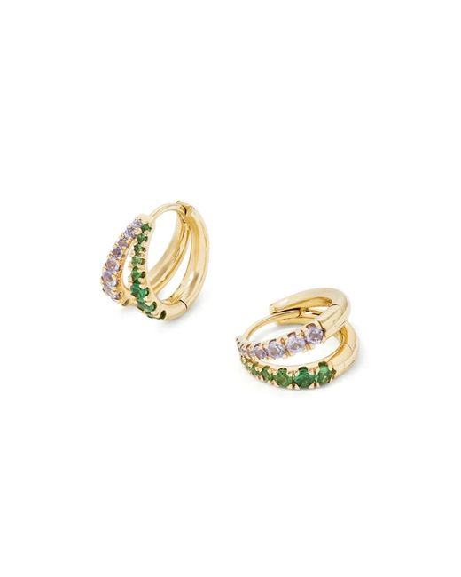 Dinny Hall Metallic Signature Duo Tanzanite & Tsavorite Huggie Hoops