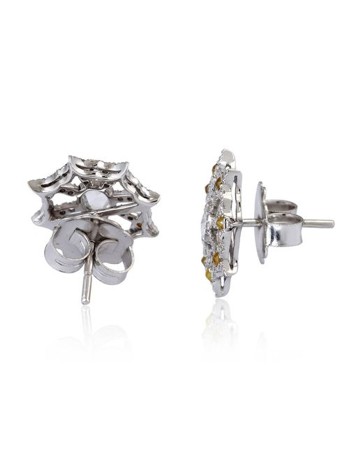 Artisan Metallic 18K Ice Diamond & Diamond Star Earrings