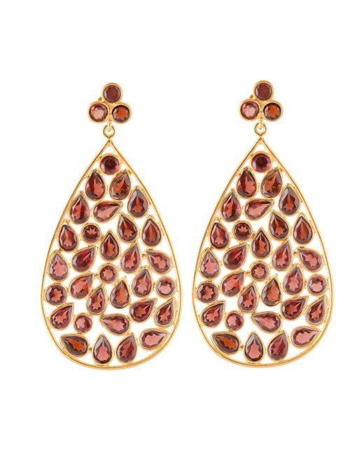 Opium Jewels Orange Dew Drop Jali Stud Earrings