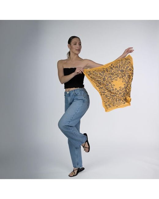 Silk&Soul Metallic Bird Scarf