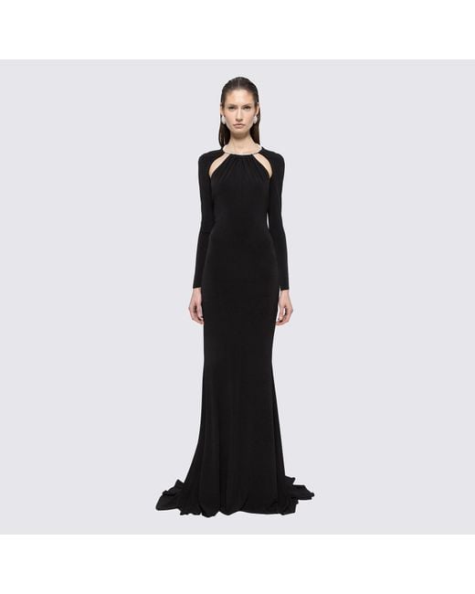 Nissa Black Backless Maxi Dress