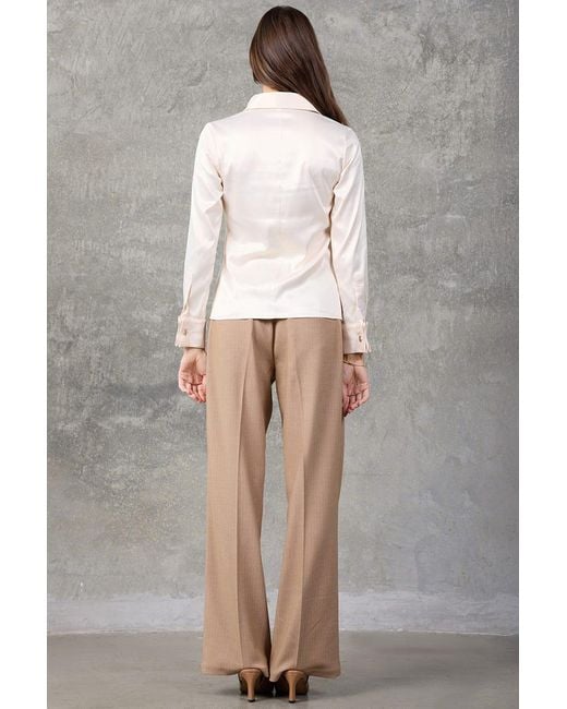Madison / Savile Natural Ivory Regent Pleated Satin French Cuff