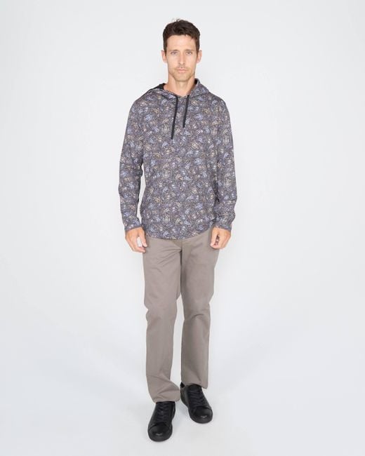 Lords of Harlech Gray Horatio Madrid Paisley Hoodie for men