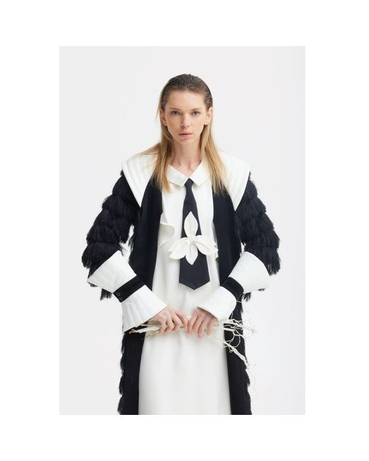 Julia Allert White Neutrals Double-Layer Satin Midi Dress With Tie Detail – Ivory