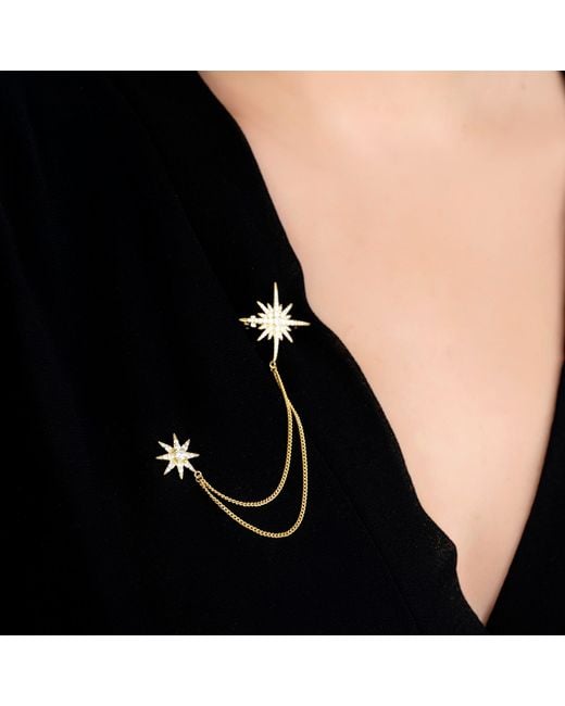 Latelita London Metallic Andromeda Starburst Brooch With Pin