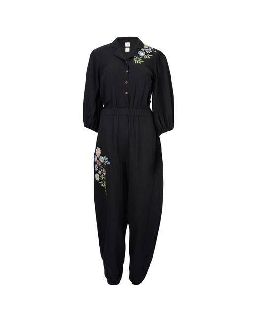 Em & Shi Black Lily Of The Valley Jumpsuit