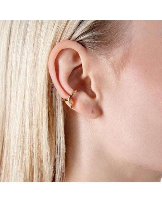 Lucy Quartermaine Metallic Drop Cuff With Drop