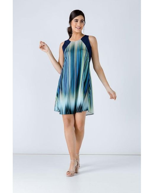 Conquista Green Striped Dress