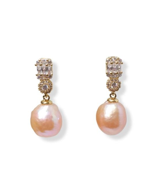 Ninemoo Metallic Golden Glow Baroque Pearl Earrings