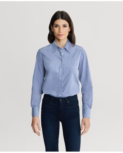 Really Wild Clothing Blue Spencer Stretch Corduroy Shirt