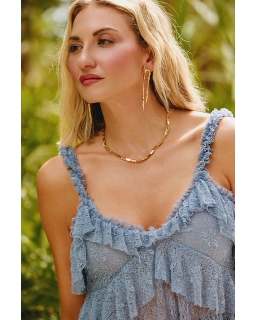 Adriana Pappas Designs Metallic Golden Tablet Necklace