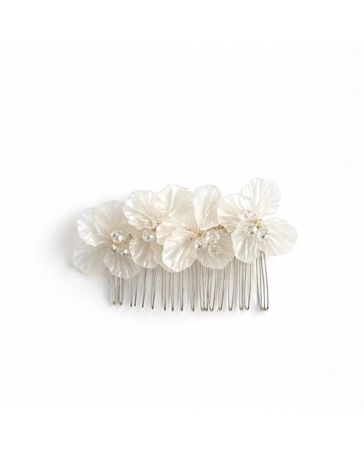 Nuvv Collection White Bride-Mother Of Pearl Hair Comb