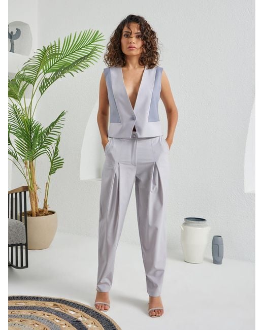 Lumina Eligma Purple V Button Vest