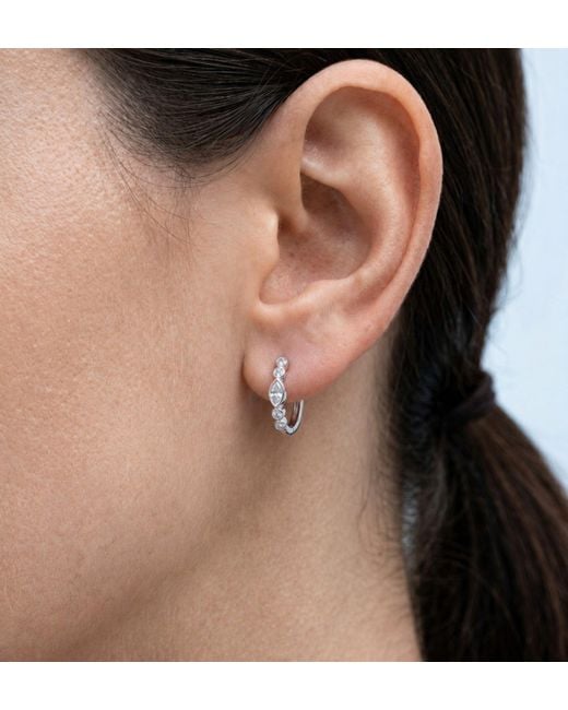 Uchi and Soto Metallic Enso Stone Huggie Hoop Earrings