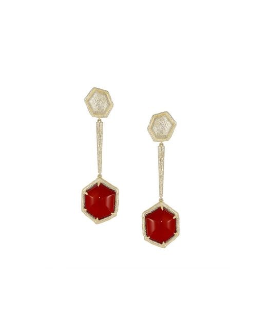 Retro Chic Red Agate Tiger Earrings