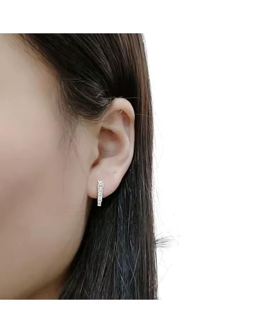 Jagged Halo Jewelry Metallic Crystal Bar Stud Earrings