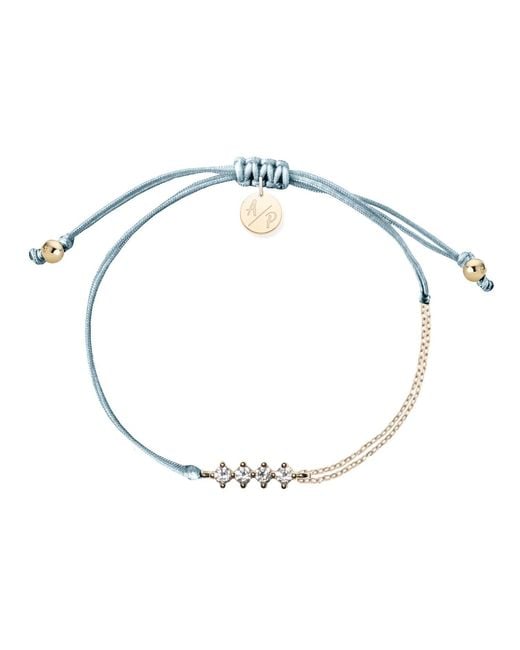 Adriana Pappas Designs Metallic Cz Crystal Bar Bracelet On Colored Cord