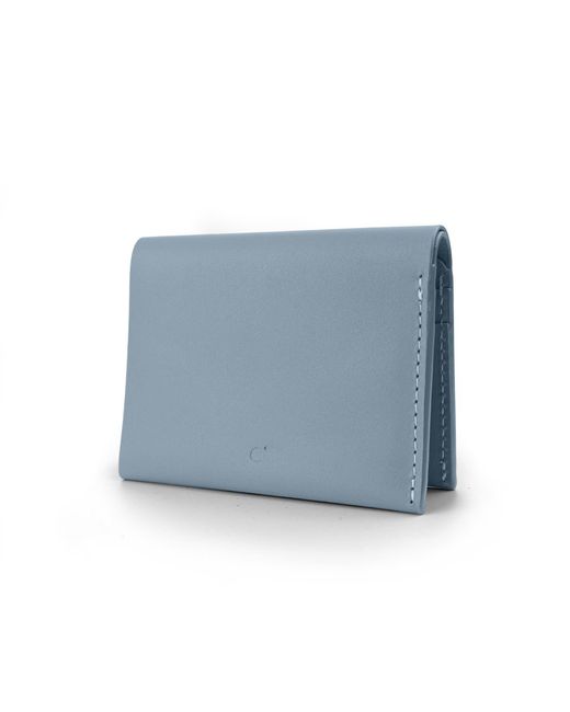 godi. Blue Handmade Bifold Leather Wallet