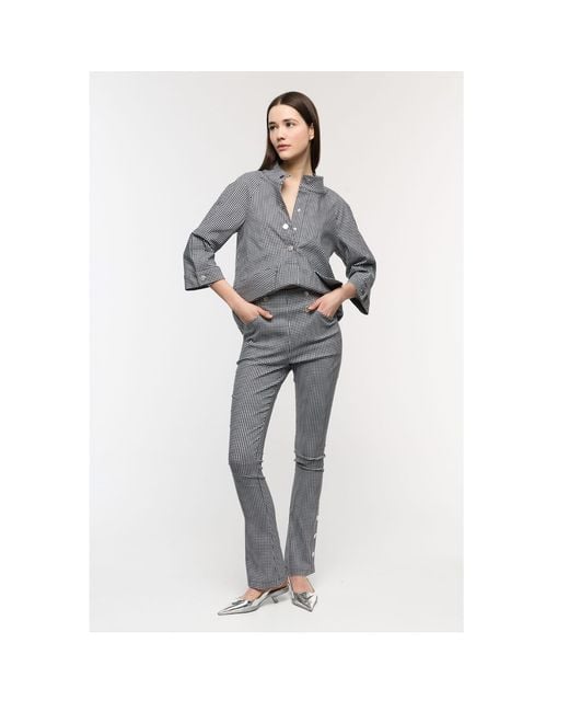 Mirimalist Gray Viva Checked Pants