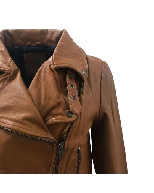 Zasta Studio Brown Rusty Nail Biker Leather Jacket