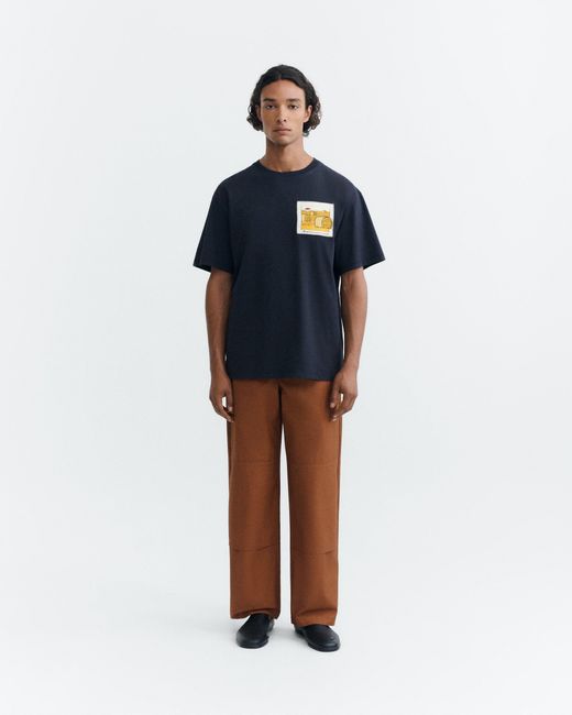 Thinking Mu Blue Straw Camp Aaron T-Shirt for men