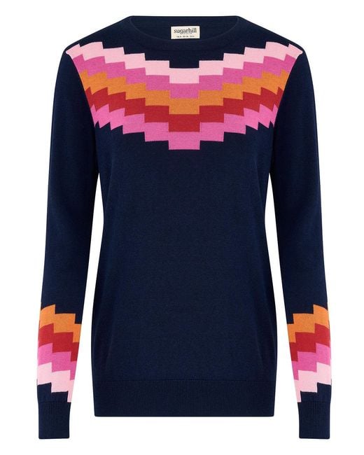 Sugarhill Blue Rita Sweater Chevron
