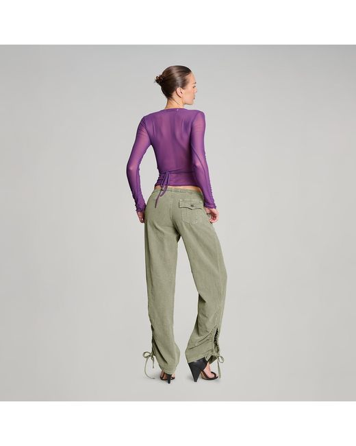 Love and Nostalgia Purple Wrap It Up Mesh Top