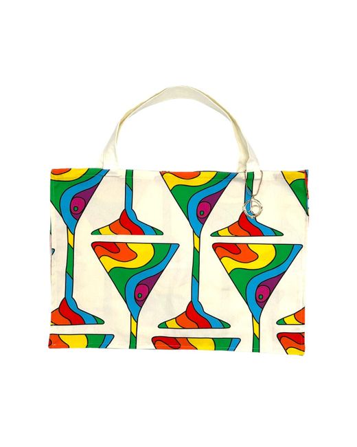 Julia Clancey Blue Rainbow Martini Tote Bag for men