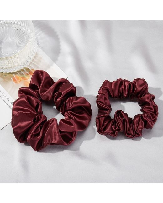 Soft Strokes Silk Red Pure Mulberry Silk Regular Scrunchie Set Of Five