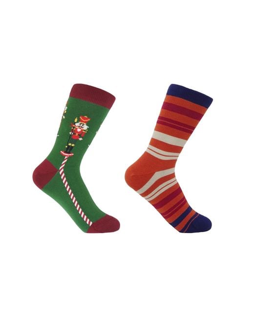 Peper Harow - Made in England Green Nutcracker & Elizabeth Ginger Socks Bundle