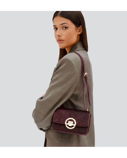 Apatchy London Black The Tilly Burgundy Hair-On Leather Bag