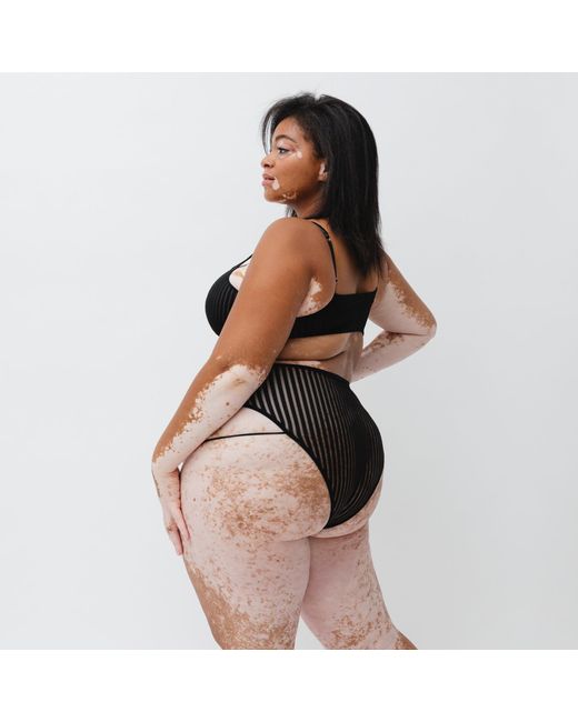 MONIQUE MORIN LINGERIE Black Vertigo High Leg Panty