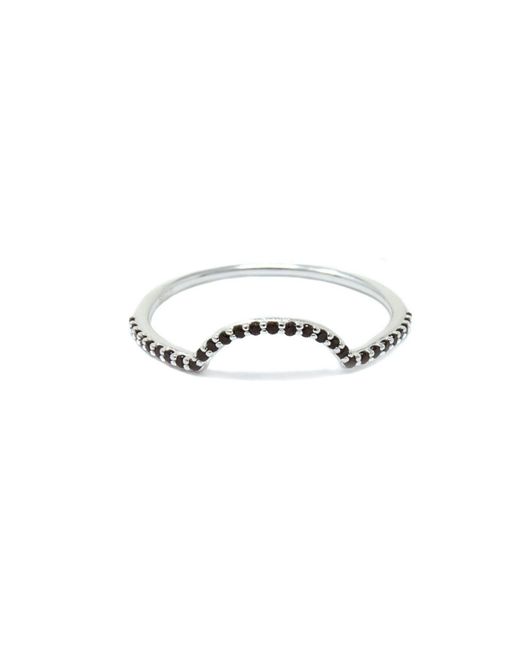 NASI SILVER White Ora Half Eternity Ring- Onyx